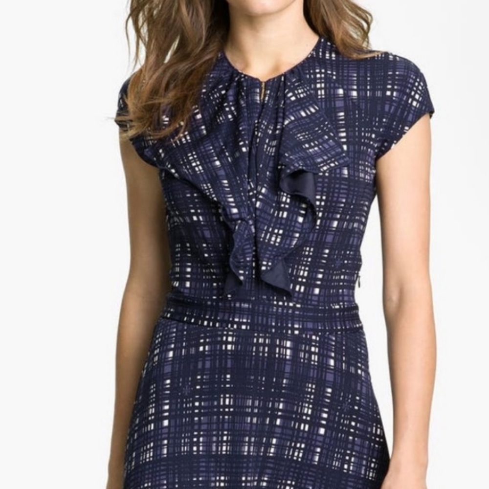 TORY BURCH | $275 Clementine Plaid A-Line Dress - Picture 3 of 10